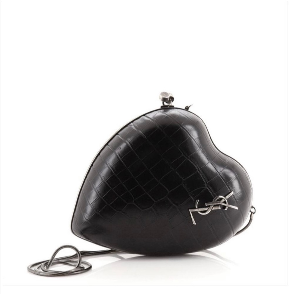 YSL croc heart clutch/bag